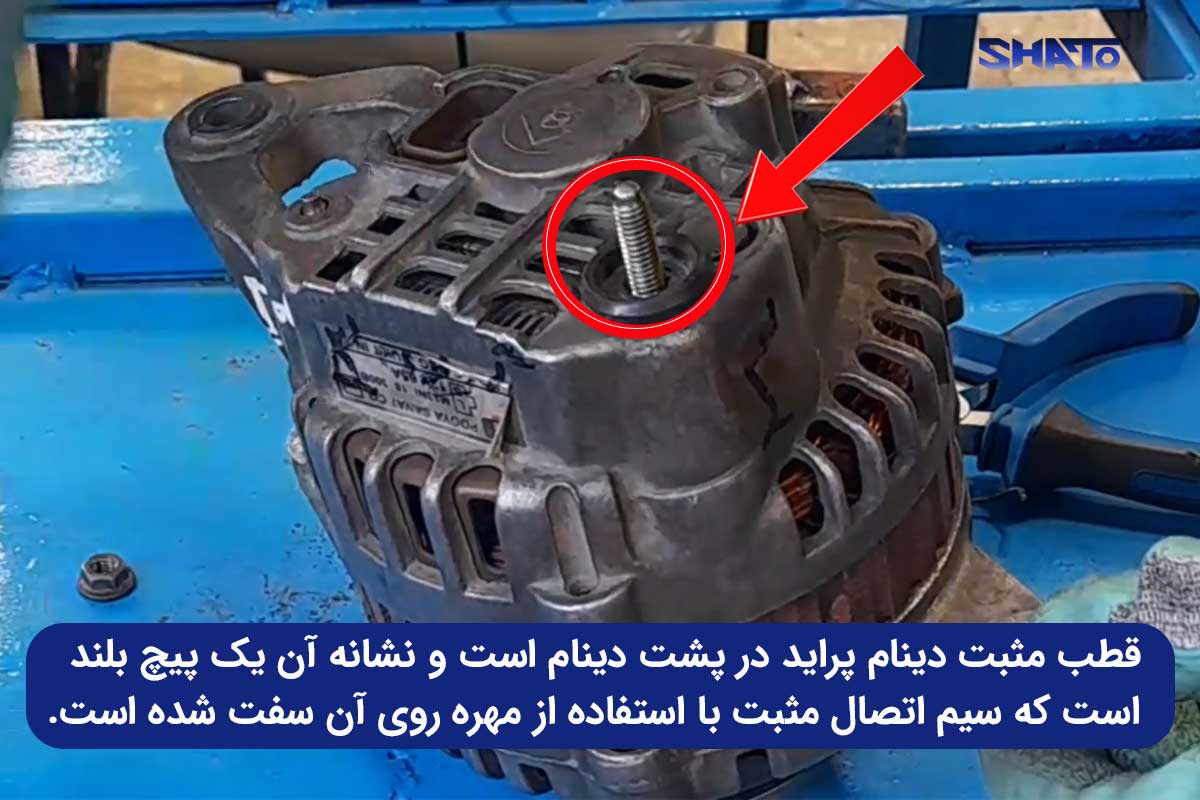 محل قرار گیری قطب مثبت دینام پراید